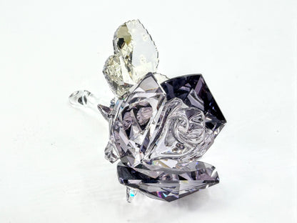 Swarovski Silver Crystal Amethyst Purple Rose Flower Retired Vintage A331
