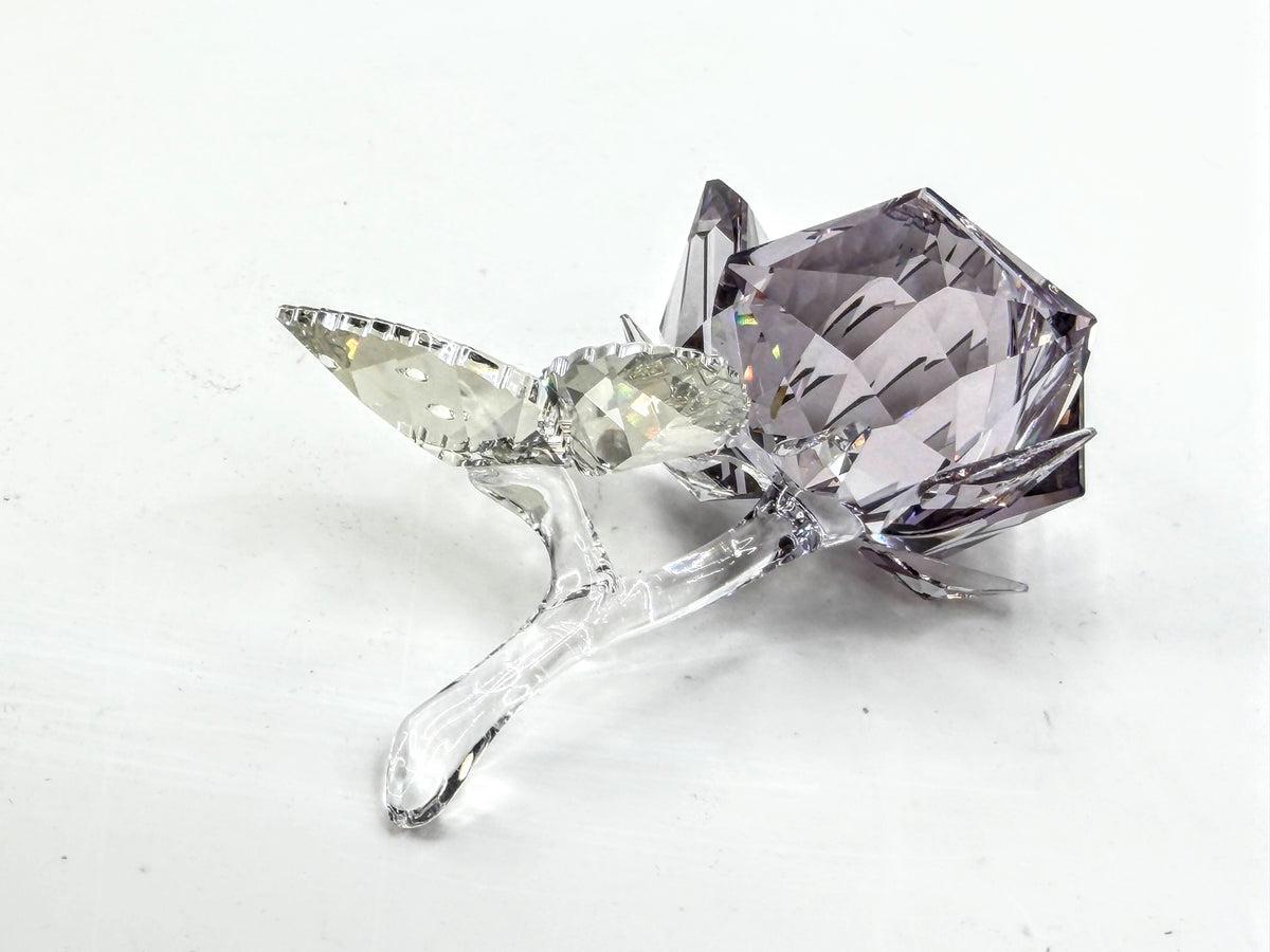 Swarovski Silver Crystal Amethyst Purple Rose Flower Retired Vintage A331