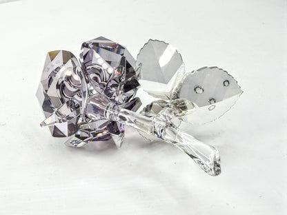 Swarovski Silver Crystal Amethyst Purple Rose Flower Retired Vintage A331