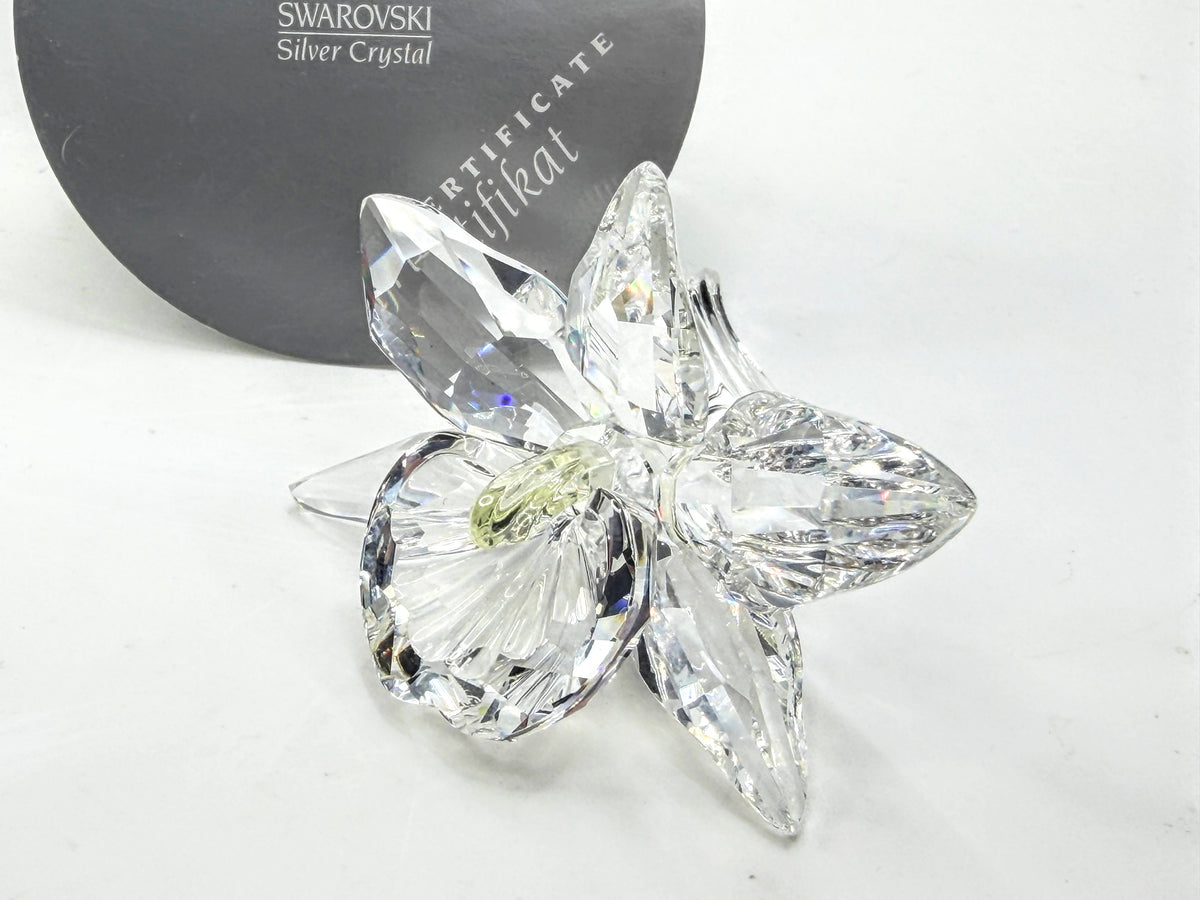 Swarovski Crystal Orchid Yellow Center Flower Retired Michael Stamey COA S336
