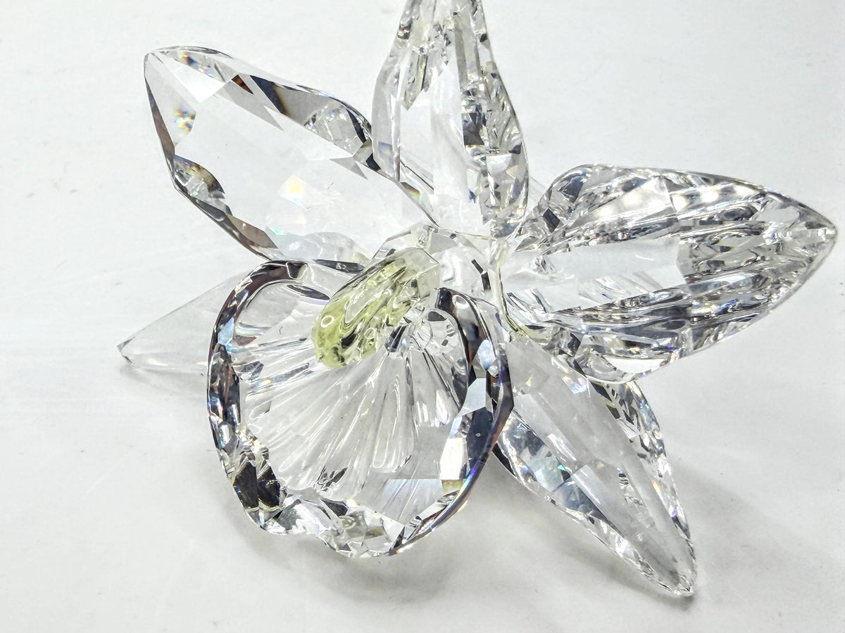 Swarovski Crystal Orchid Yellow Center Flower Retired Michael Stamey COA S336