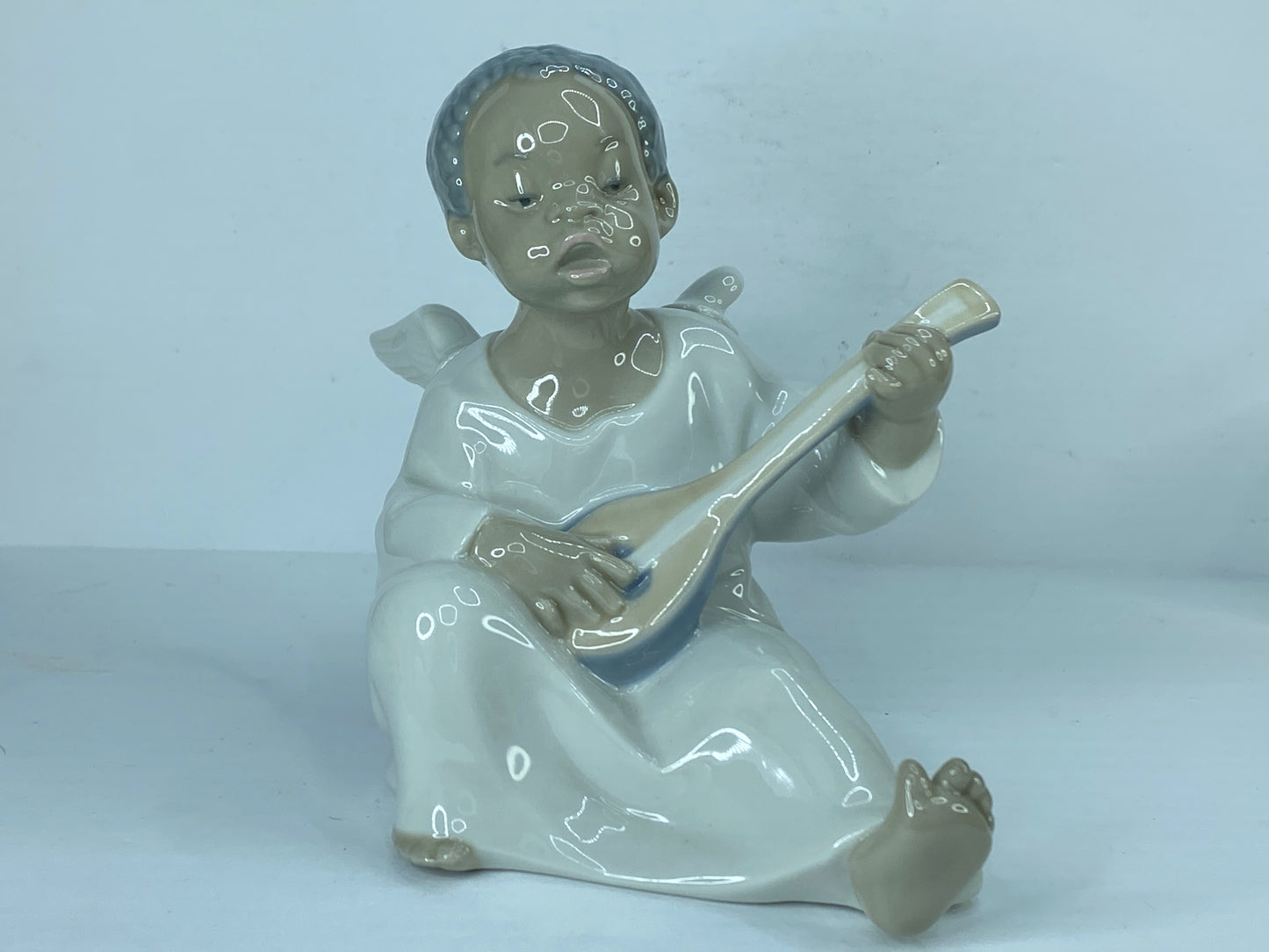 Lladro Angel Black Legacy Collection Cherub Boy Mandolin 4537