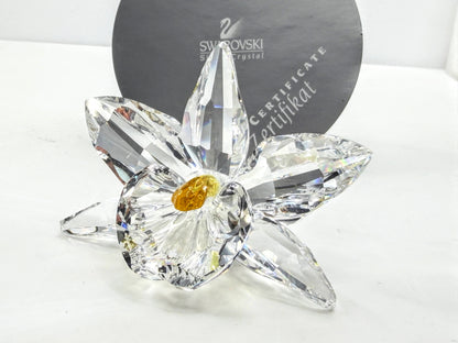 Swarovski Crystal Orchid Yellow Center Flower Retired Michael Stamey COA S336