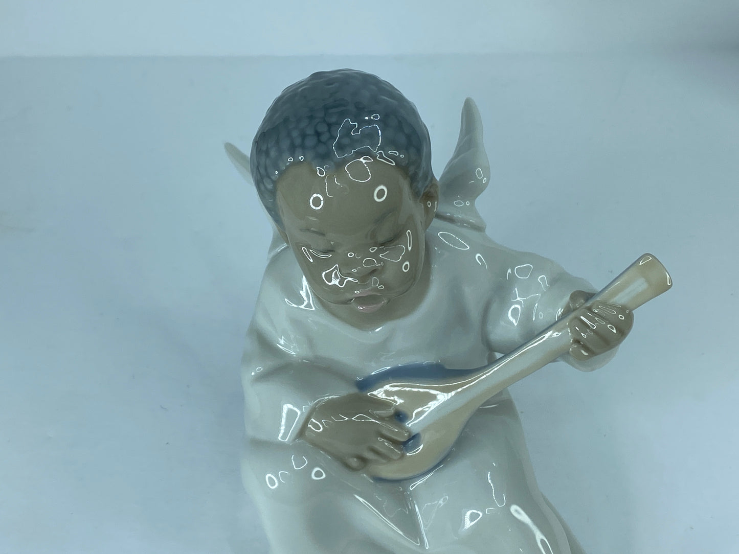 Lladro Angel Black Legacy Collection Cherub Boy Mandolin 4537