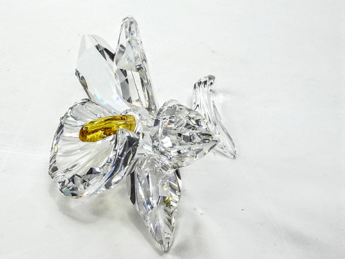 Swarovski Crystal Orchid Yellow Center Flower Retired Michael Stamey COA S336