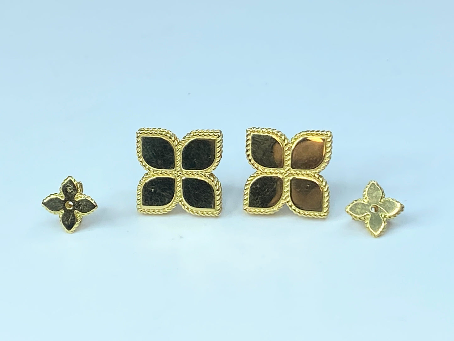 Roberto Coin Italy 18K gold "Princess Flower" stud earrings