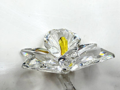 Swarovski Crystal Orchid Yellow Center Flower Retired Michael Stamey COA S336