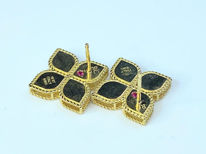 Roberto Coin Italy 18K gold "Princess Flower" stud earrings