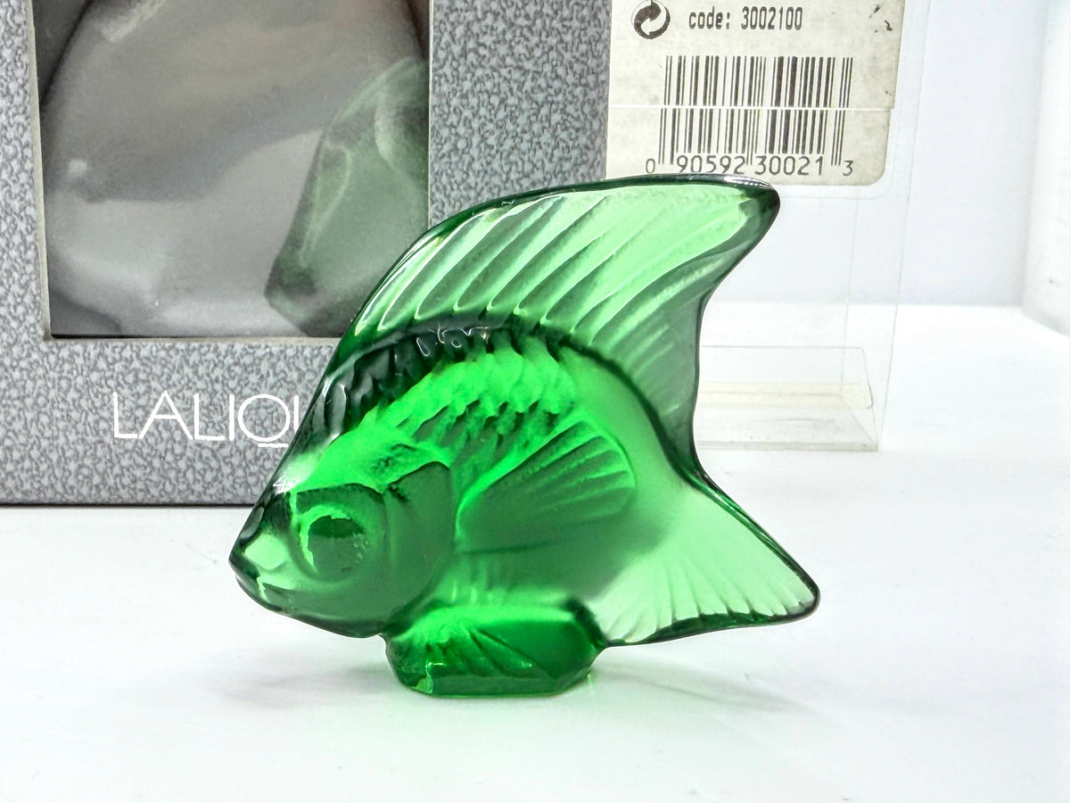 Lalique France Cap Ferrat Blue Crystal Fish Poisson Figurine Sculpture S339