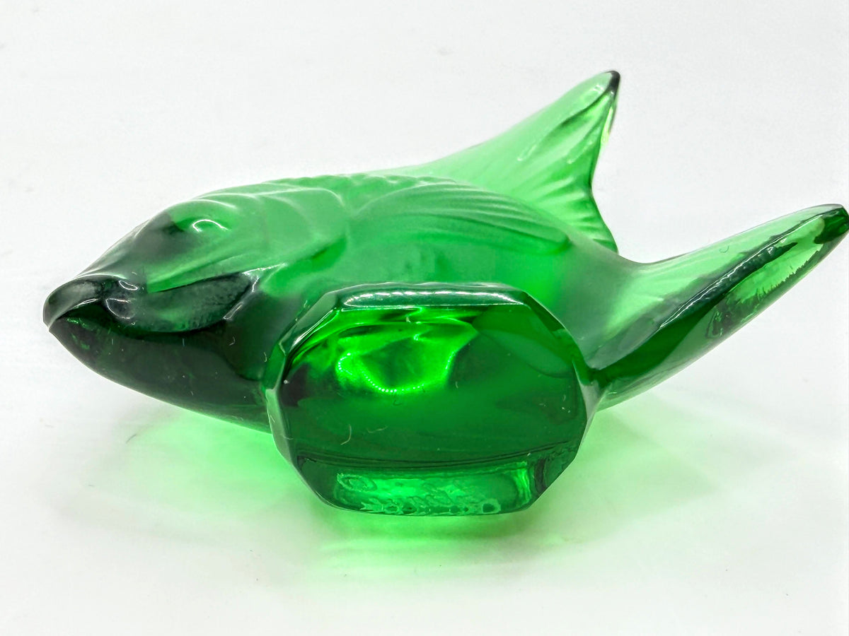 Lalique France Cap Ferrat Blue Crystal Fish Poisson Figurine Sculpture S338