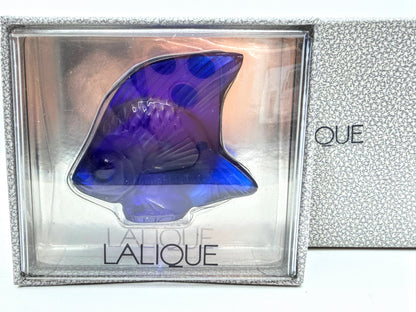 Lalique France Cap Ferrat Blue Crystal Poisson Fish Figurine singed w/box S340