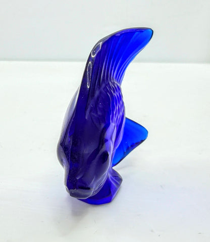 Lalique France Cap Ferrat Blue Crystal Poisson Fish Figurine singed w/box S340
