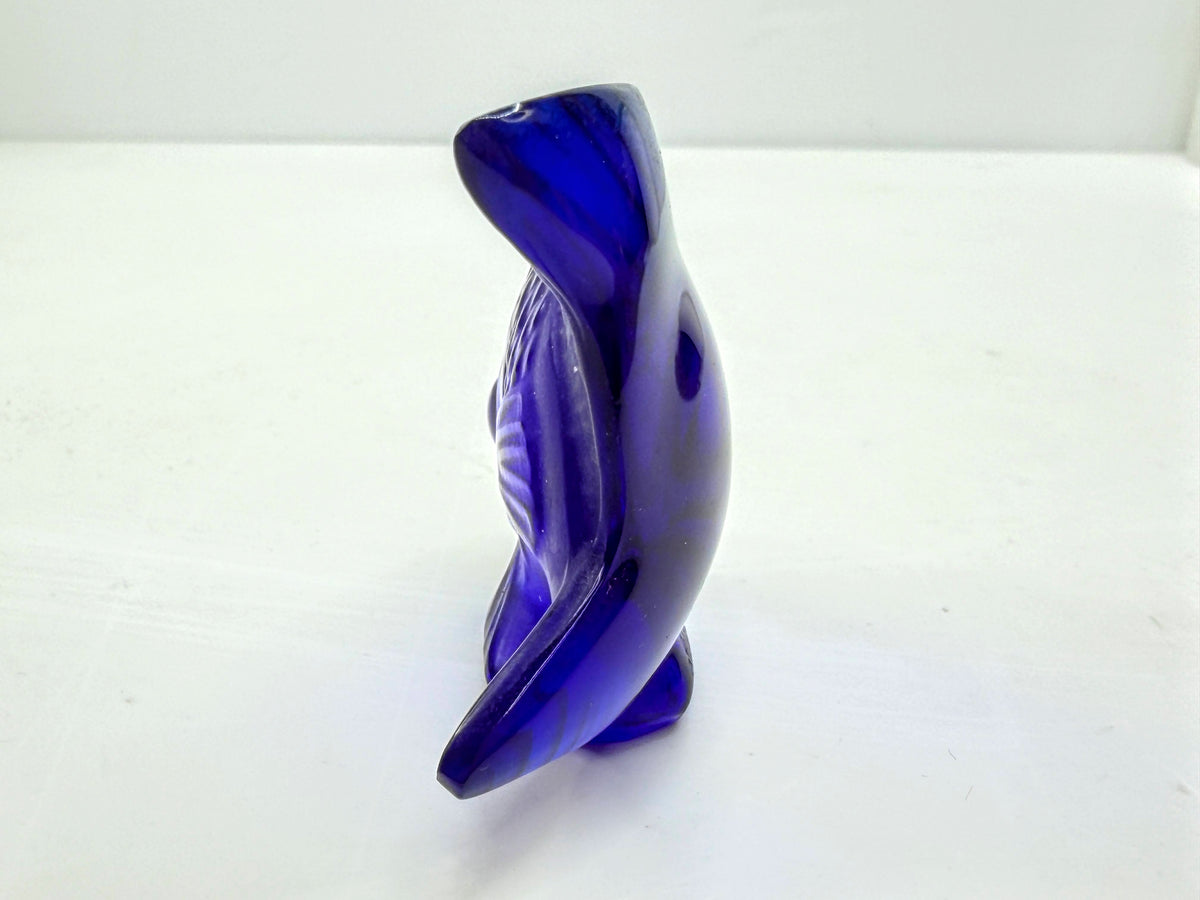 Lalique France Cap Ferrat Blue Crystal Poisson Fish Figurine singed w/box S340