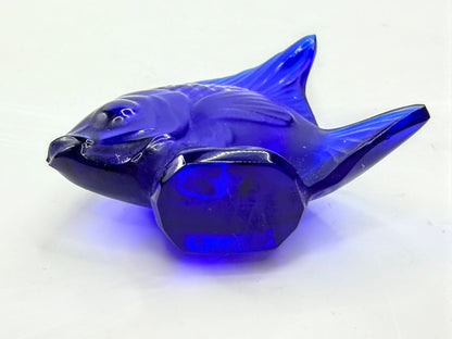 Lalique France Cap Ferrat Blue Crystal Poisson Fish Figurine singed w/box S340