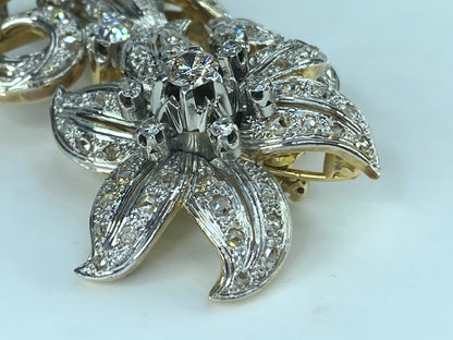 Appraised $19,995 Antique 18K 5.1ct Old Euro cut diamond Flower brooch 65g JR440