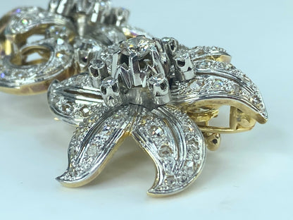Appraised $19,995 Antique 18K 5.1ct Old Euro cut diamond Flower brooch 65g JR440