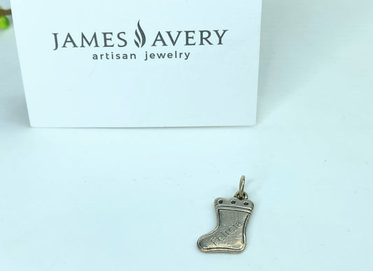 *RETIRED* James Avery Christmas Stocking Charm Sterling Silver 25mm JR936