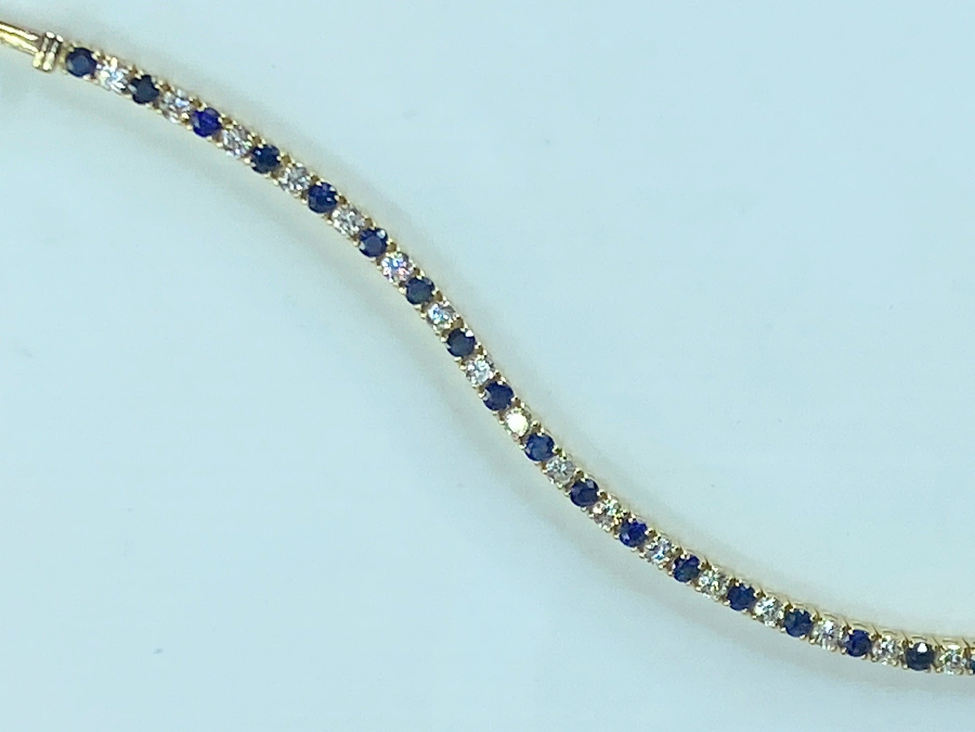 Appraised $7,295 14K 4.20ct natural Sapphire Diamond bracelet 7.5" 10.3g JR441