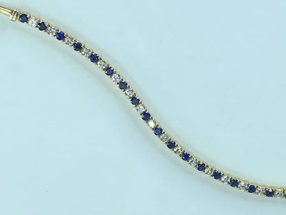 Appraised $7,295 14K 4.20ct natural Sapphire Diamond bracelet 7.5" 10.3g JR441