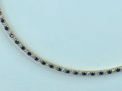 Appraised $7,295 14K 4.20ct natural Sapphire Diamond bracelet 7.5" 10.3g JR441
