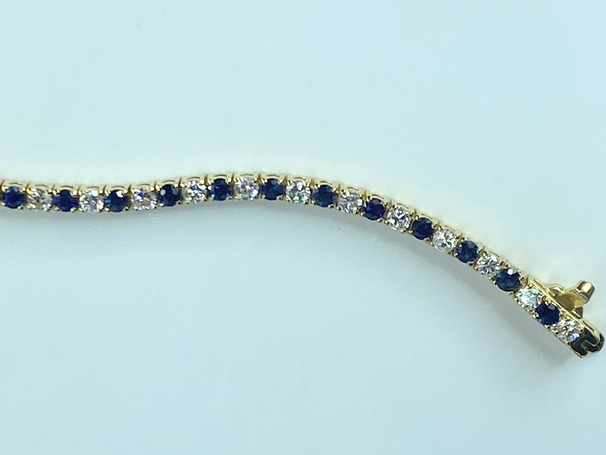 Appraised $7,295 14K 4.20ct natural Sapphire Diamond bracelet 7.5" 10.3g JR441