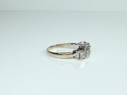 Vintage Five Princess Cut Diamond 18K White Gold Band Ring JR1484