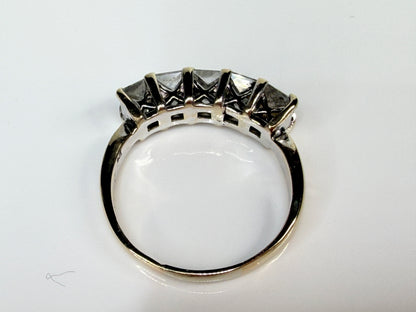 Vintage Five Princess Cut Diamond 18K White Gold Band Ring JR1484