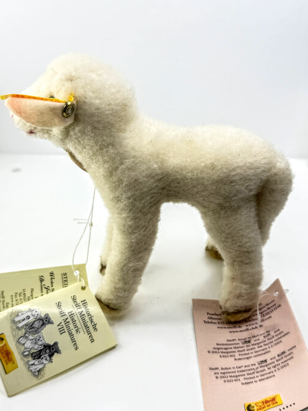Steiff Historic Miniatures VIII Lamm 1936 Lamb 2003 Replica ONS 033353 A1319