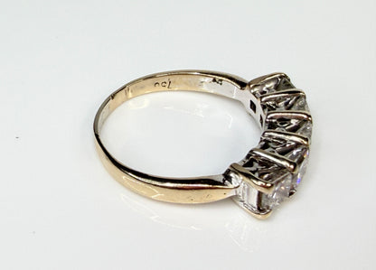 Vintage Five Princess Cut Diamond 18K White Gold Band Ring JR1484