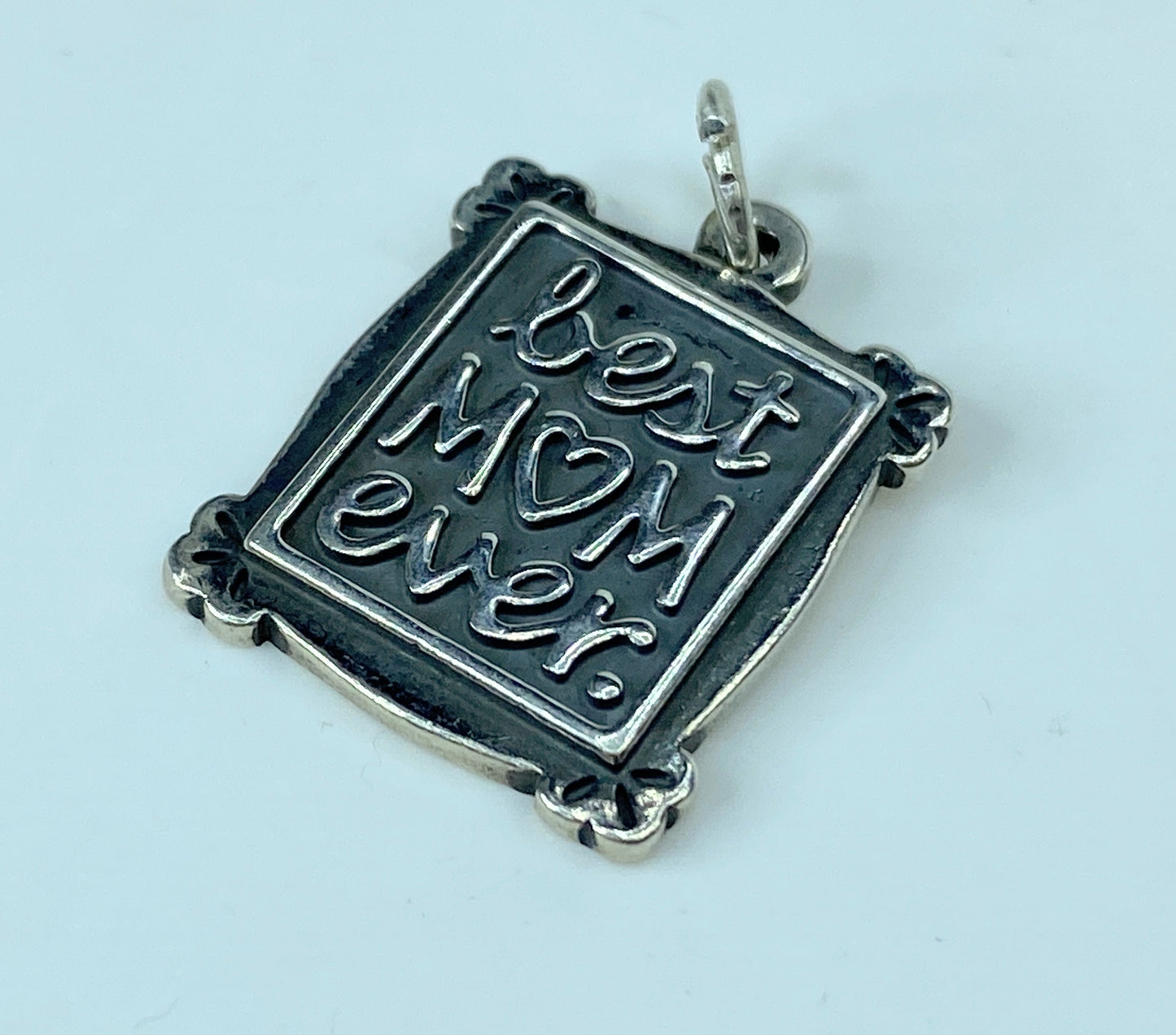 James Avery Sterling silver "Best Mom ever" charm pendant 25 x 17mm 5.2g JR941