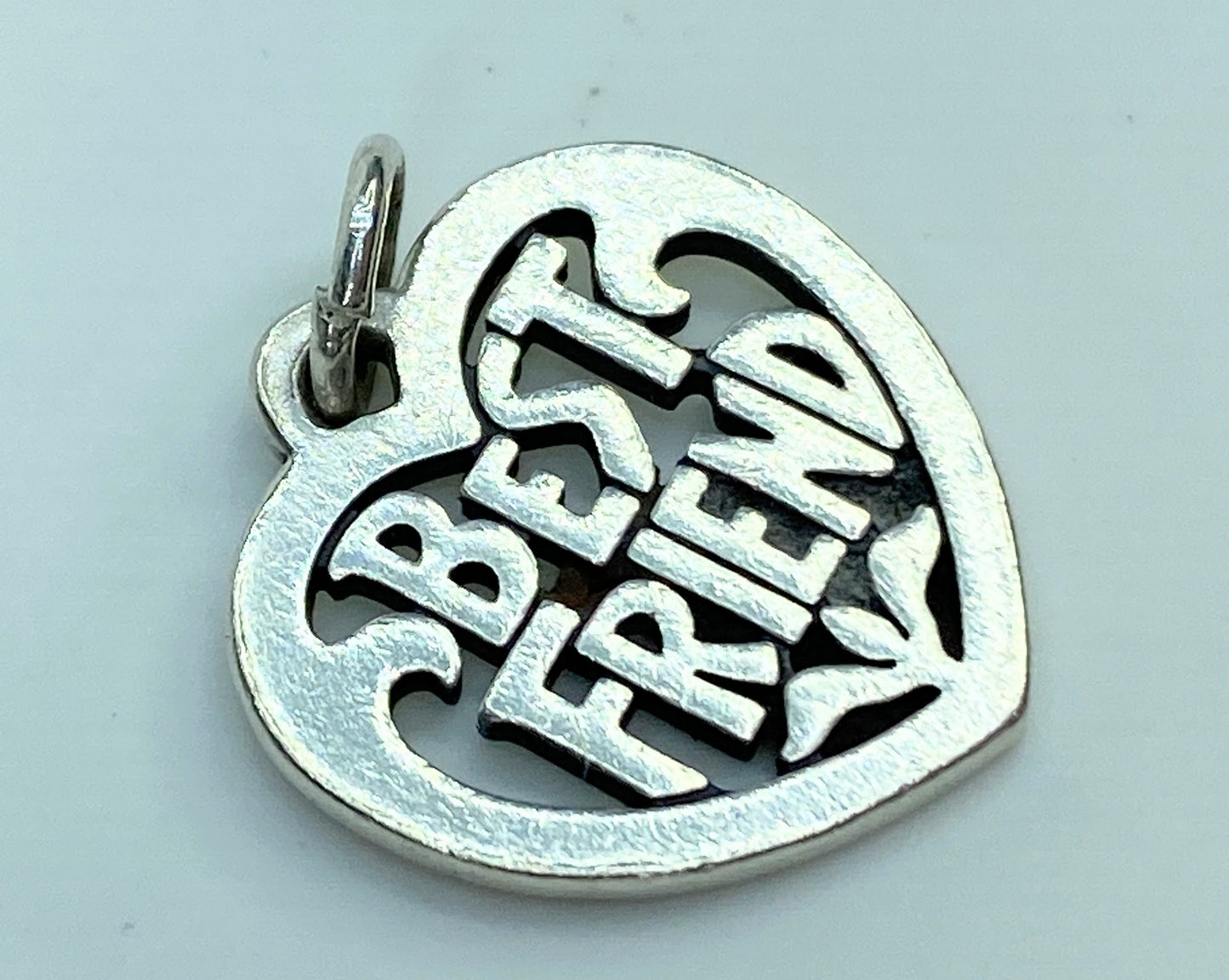 RETIRED James Avery Best Friend Heart Charm, Sterling Silver 22mm JR942