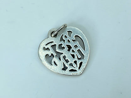 RETIRED James Avery Best Friend Heart Charm, Sterling Silver 22mm JR942