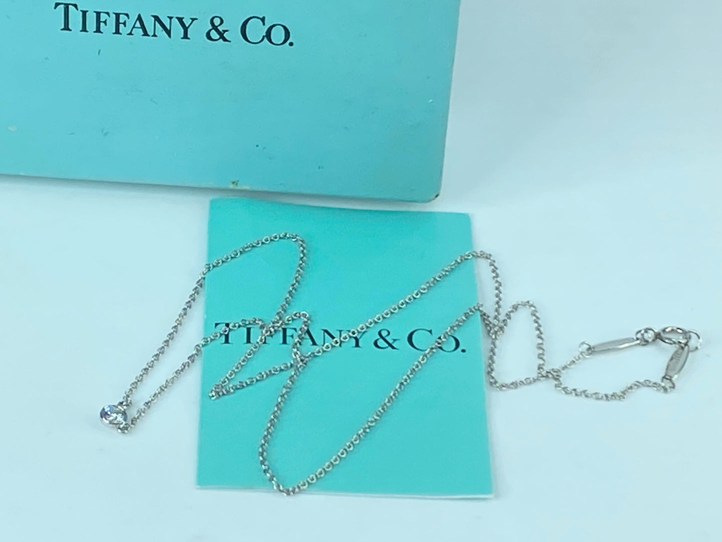 Tiffany & Co. Platinum By The Yard Diamond Necklace 16.0" 2.4g JR447