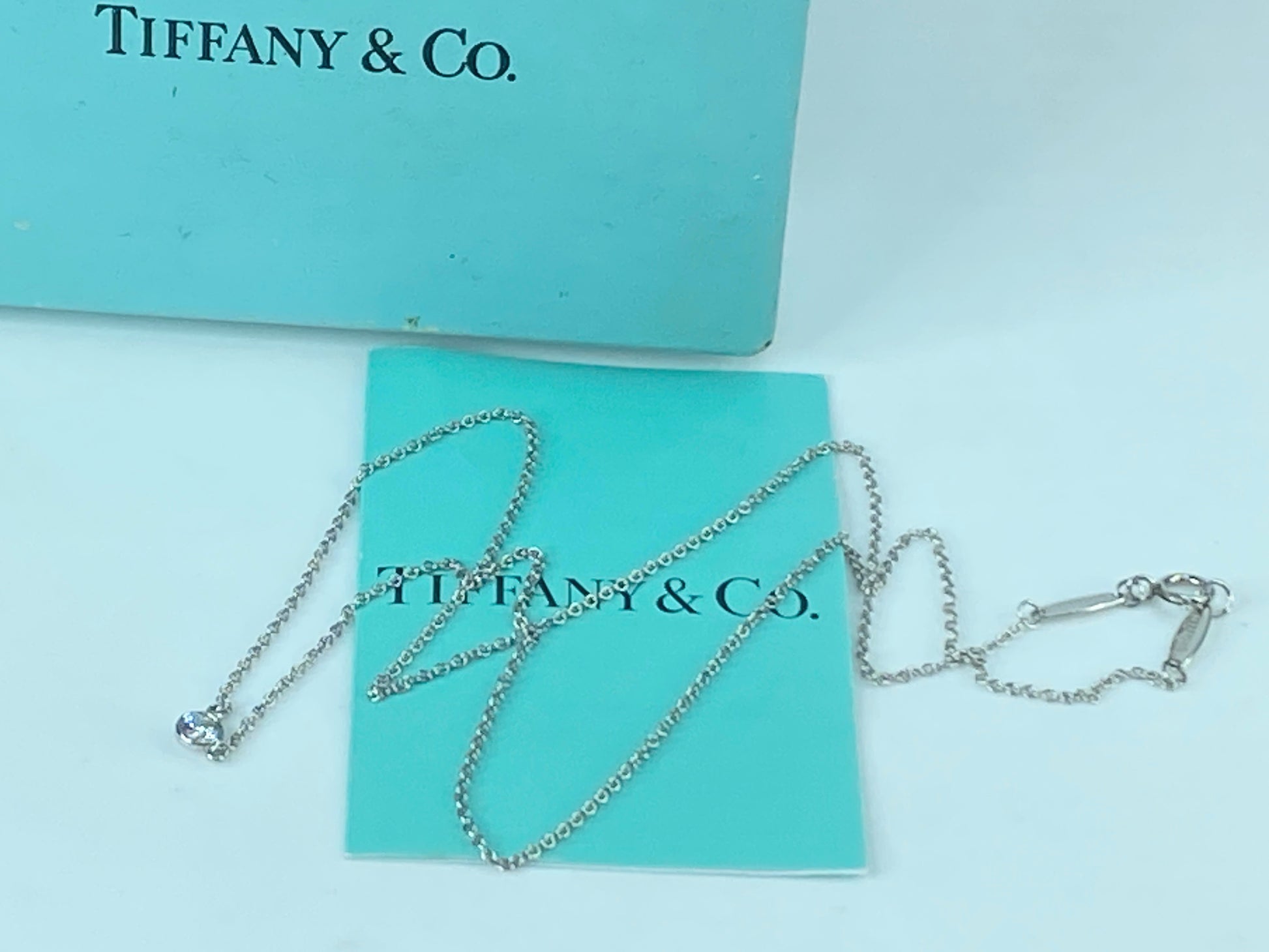 Tiffany & Co. Platinum By The Yard Diamond Necklace 16.0" 2.4g JR447