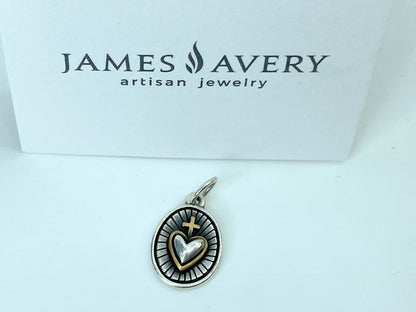 James Avery sterling silver Radiant Sacred Heart Charm 19mm x 13.5mm 3.3g JR946