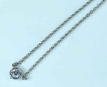 Tiffany & Co. Platinum By The Yard Diamond Necklace 16.0" 2.4g JR447
