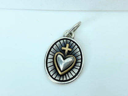 James Avery sterling silver Radiant Sacred Heart Charm 19mm x 13.5mm 3.3g JR946
