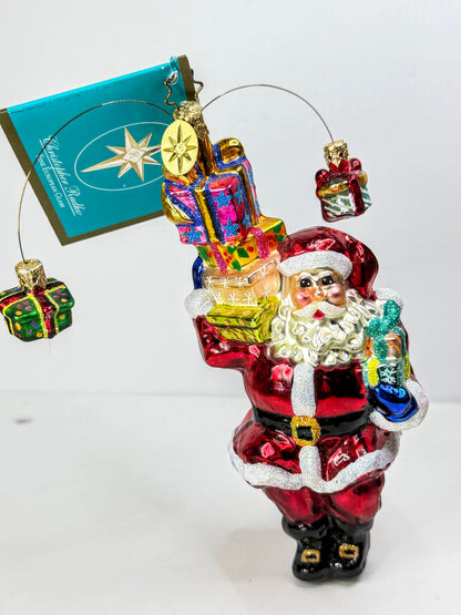 Christopher Radko Retired Lots A Loot Santa Gifts Glass Ornament Vintage XN117