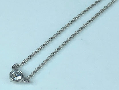 Tiffany & Co. Platinum By The Yard Diamond Necklace 16.0" 2.4g JR447