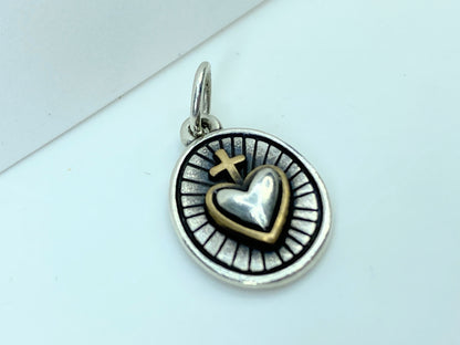 James Avery sterling silver Radiant Sacred Heart Charm 19mm x 13.5mm 3.3g JR946