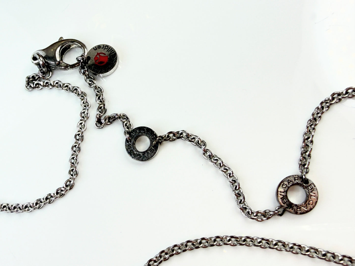 BVLGARI Save the Children B.zero1 Necklace Silver 925 Black Ceramic Italy GS764