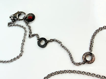 BVLGARI Save the Children B.zero1 Necklace Silver 925 Black Ceramic Italy GS764