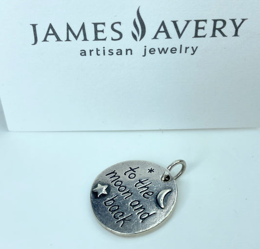 James Avery Sterling Silver "To The Moon And Back" Charm 19.2 x 17.6 JR947