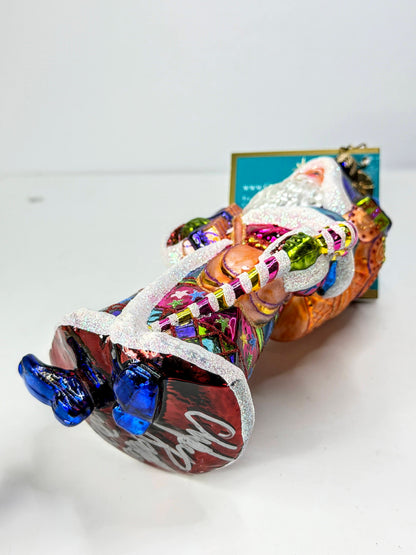 Vintage Christopher Radko Santa Glass Ornament Large 7" Mint in orig box XN119