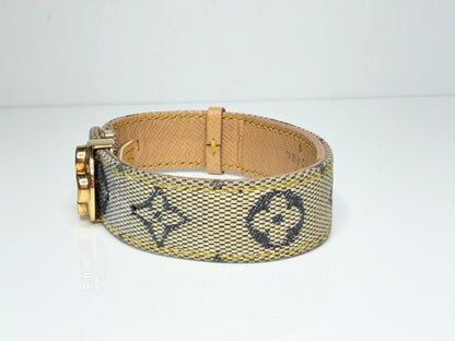Vintage Louis Vuitton Monogram Canvas Flower Clasp Bracelet Paris GS766