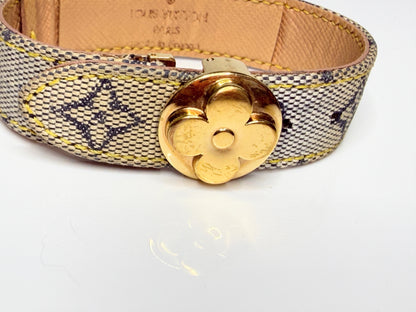 Vintage Louis Vuitton Monogram Canvas Flower Clasp Bracelet Paris GS766
