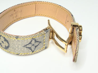 Vintage Louis Vuitton Monogram Canvas Flower Clasp Bracelet Paris GS766