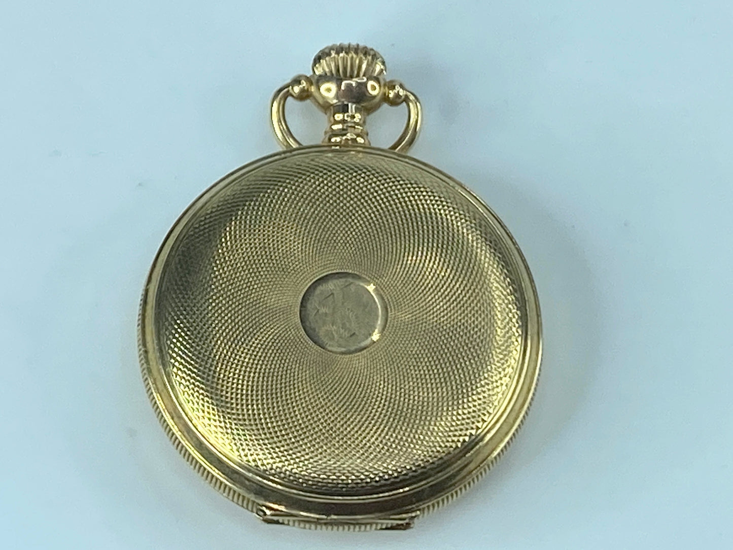 c1910 14K Waltham Hunter case mechanical Lady pocket watch 1.25" Running JR448