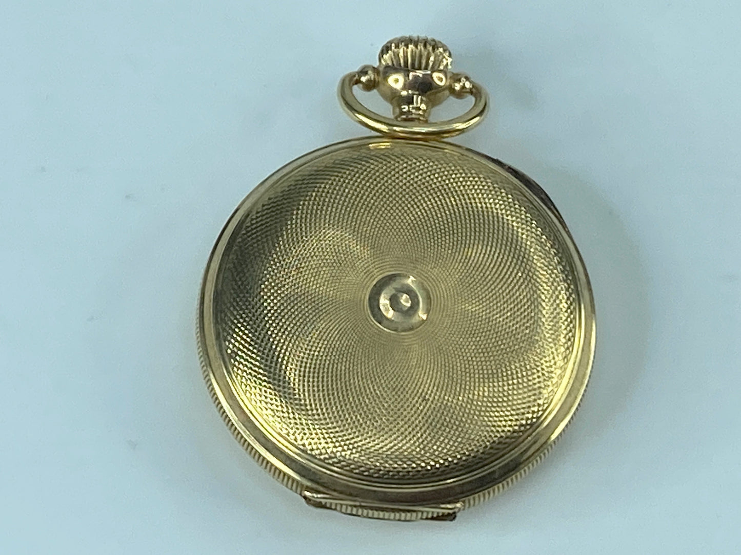 c1910 14K Waltham Hunter case mechanical Lady pocket watch 1.25" Running JR448