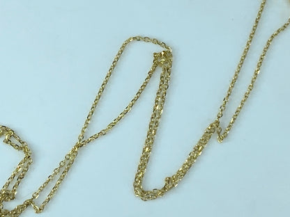 14K yellow gold 0.1ct Diamond enamel "Love" Heart pendant necklace 16" JR451